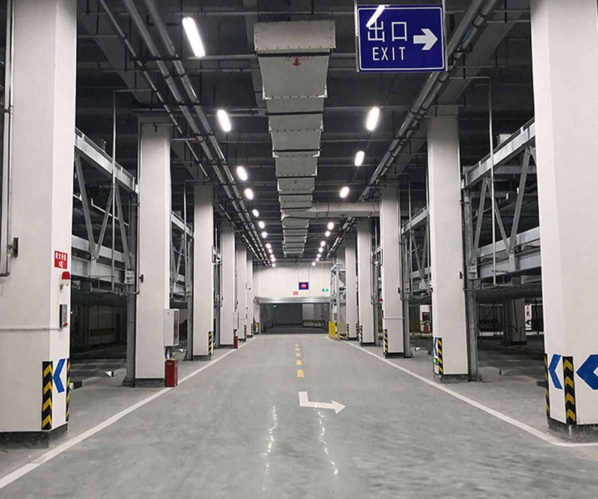 丹棱四柱兩層立體車庫電動(dòng)解鎖方式的安裝